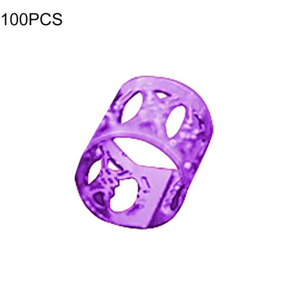 100Pcs Fashion Solid Color Aluminum Women Braiding Hair Rings Clip Decoration
