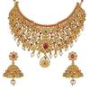 Fashion Latest Stylish Design Fancy Pearl Choker Traditional Temple Necklace Jewellery Set for Women