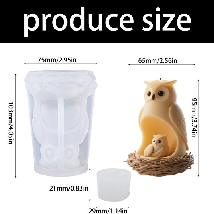 Baby And Mother Owl Silicone Candle Molds Multipurpose Animal Silicone Mould for Handmade Candle Soap Easy Demolding