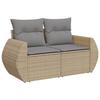 VidaXL Salon de Jardin avec Coussins 9 pcs, Canapés de Terrasse, Ensemble de Meubles de Patio, Mobilier d'Extérieur, Beige 3221818