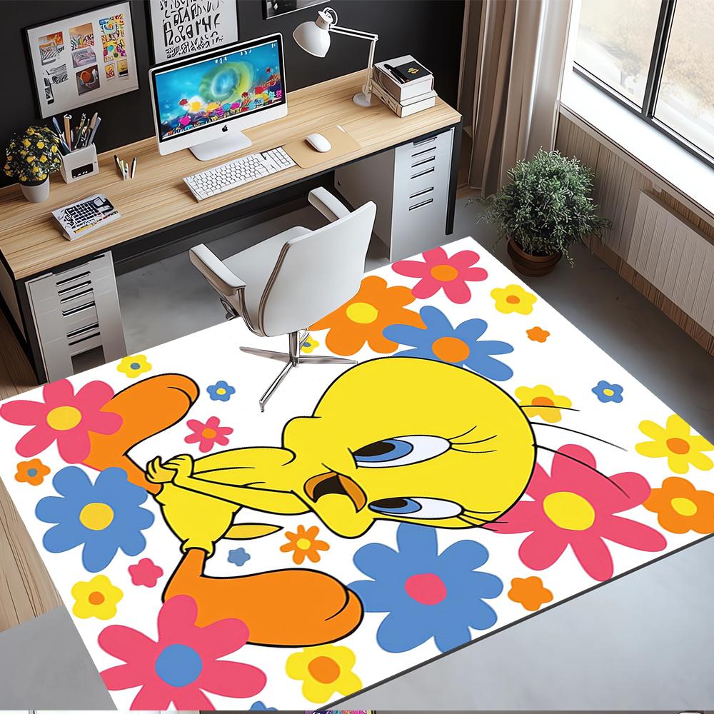 Tweety Bird Printed Carpet,Rug,for Office Chair Living Room Bedroom Kitchen Room Decor Gifts.