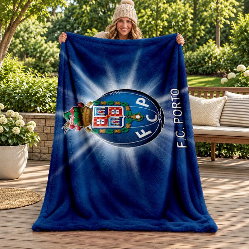 Coperta FC Porto Coperta di Flanella Morbida Accogliente Peluche Coperta da Divano Letto Leggera Decorazione per la Casa Regali per Natale varie festività