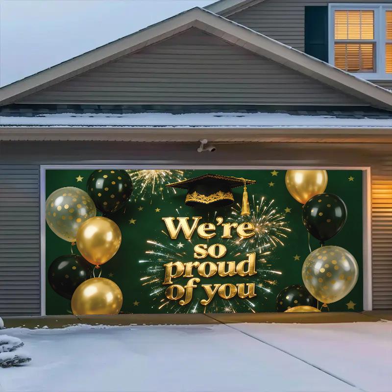 2026 Graduation Party Garage Banner: Yard Decoration Flag