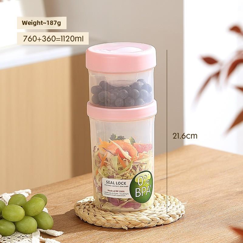 Portable Salad Bowl With Sealed Lid For Light Meals And Snacks