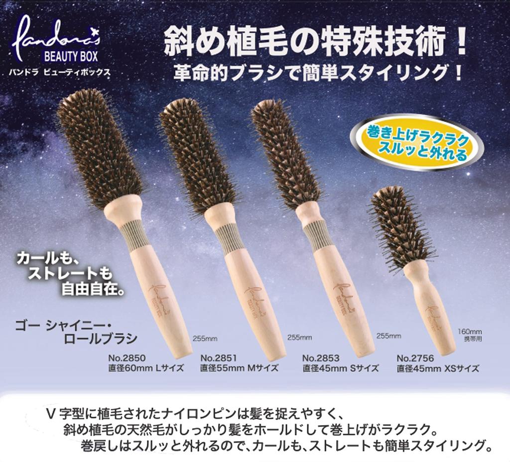 Go Shiny Roll Nylon Natural Pig Easy to Grasp Easy to 45mm 2853M Brush, & Bristle, Hair, Double-Planted, Curly, Straight, Style, Diameter, Small,