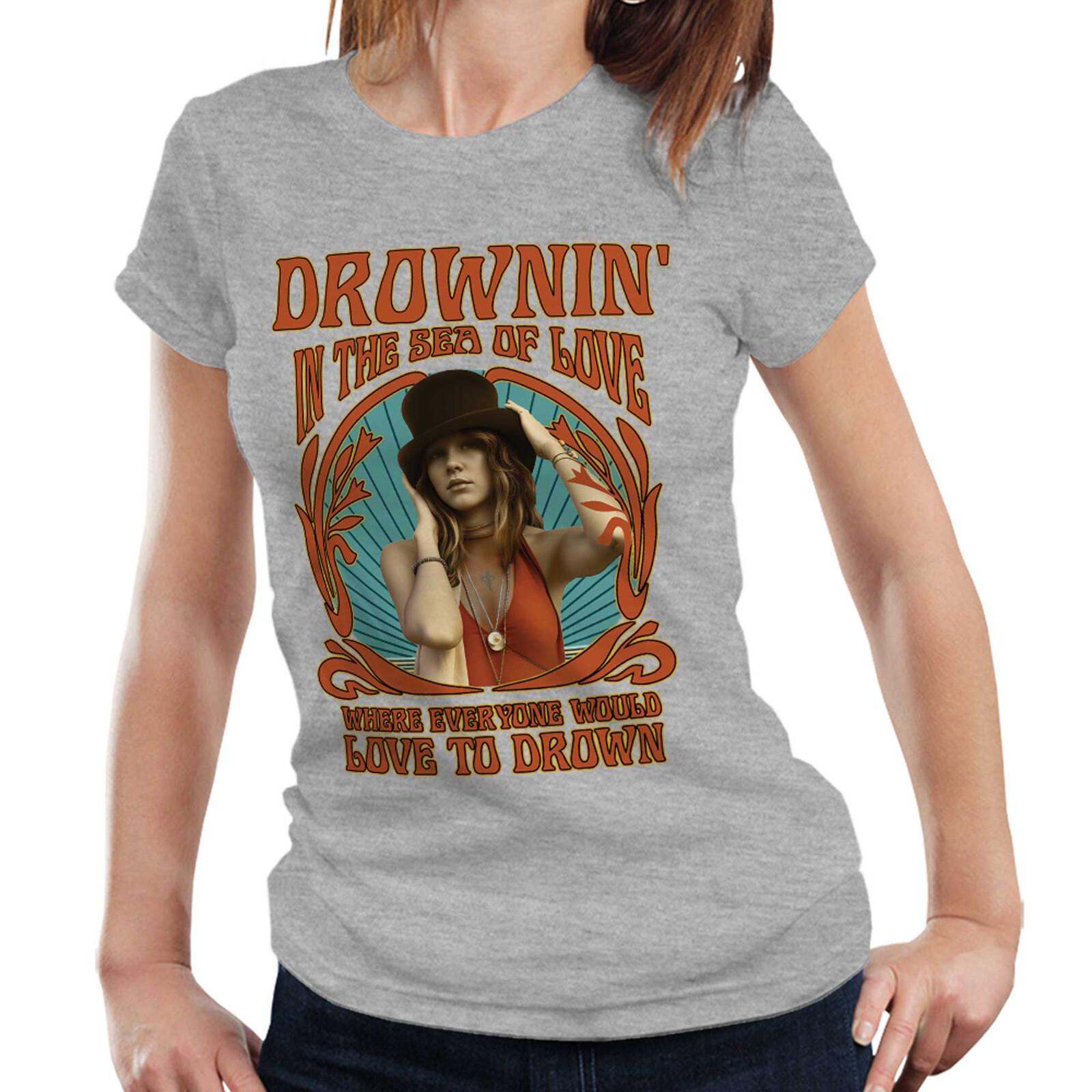 

Stevie Nicks Tshirt Drownin In The Sea Of Love Semi Fitted Ladies Vintage Retro S