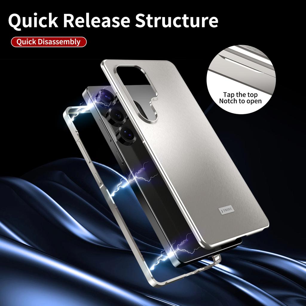 Luxuriöses texturiertes Brokat-Etui für Samsung Galaxy S23 Ultra/S24 Ultra/S25 Ultra Elegant Mit Metallrahmen Kameraschutz