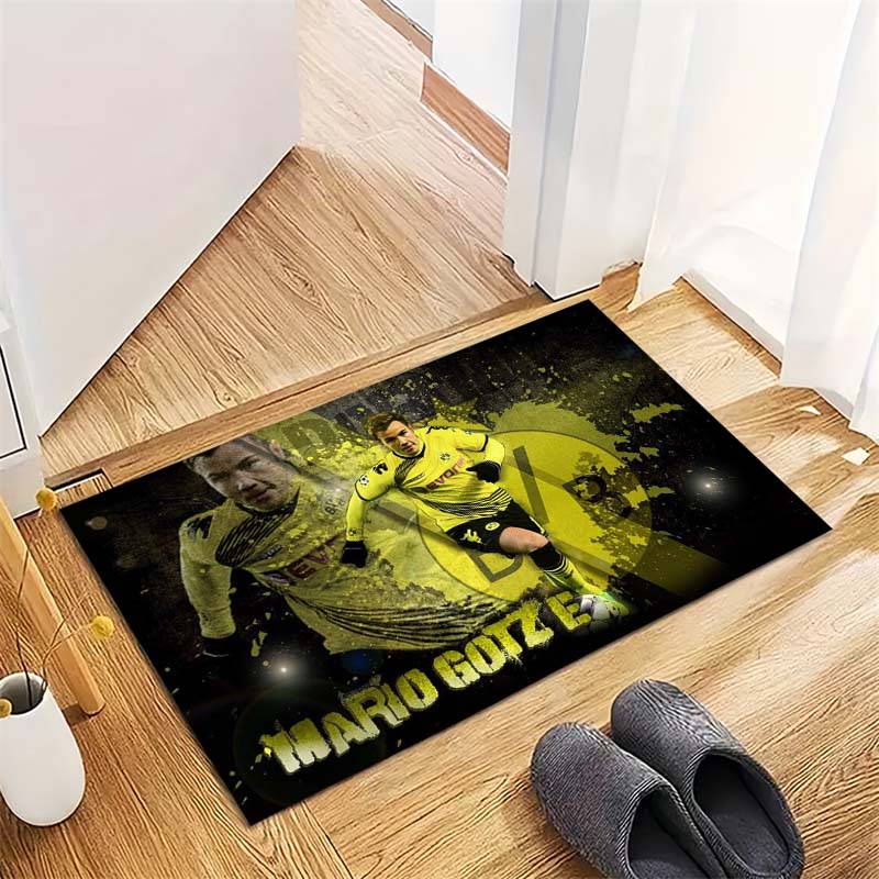 Mario Götze Borussia Dortmund Fußballstar Teppich, Rutschfeste Fußmatte für Wohnzimmer Schlafzimmer Fußballfan Dekoration