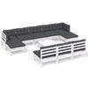 Vidaxl 11-Cz. Garden Lounge Set, With Cushions, White