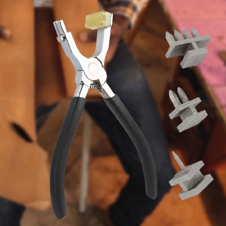 Leather Hole Punching Pliers with 1/2/4 Prong Drilling Head for Crafting Pet Collar Watch Band Harnesses Leather Craft