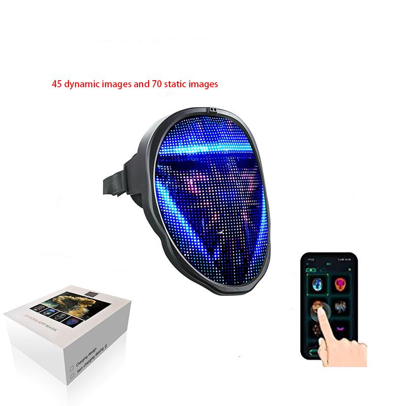 

Полностью светодиодная маска на Хэллоуин, программируемая, управление через приложение, подарки, заряжаемая