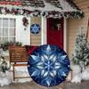 Vintage Blue Snowflake Metal Wall Sign 8x10 Inch Retro Winter Home Decor Indoor Outdoor
