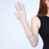 Exquisite Long Tulle Elbow Gloves 55cm Wedding Gloves Ultra Thin Stretchy Full Finger Mittens for Opera Party Concert