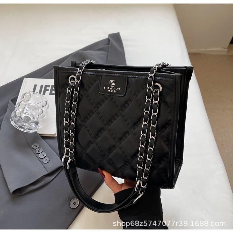 Women's Diamond Bag Women's 2025 New Trendy Fashion Large-capacity Chain One Shoulder Underarm Bag Tote Bag