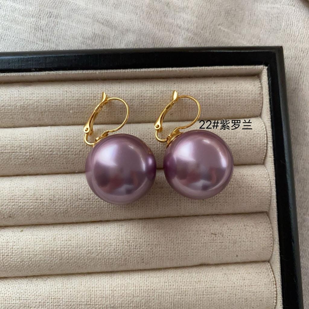 Elegant And Noble, Bright Pearl Ear Buckle Earrings, Commuting Simple Temperament, Multi-Color Light Luxury, High-End Exquisite Earrings