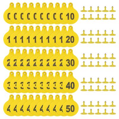 50 ks Značek na uši pro skot, hovězí dobytek, TPU, s čísly 01-50, TPU Precision Ear Tags, Identifikační karta hospodářského zvířete