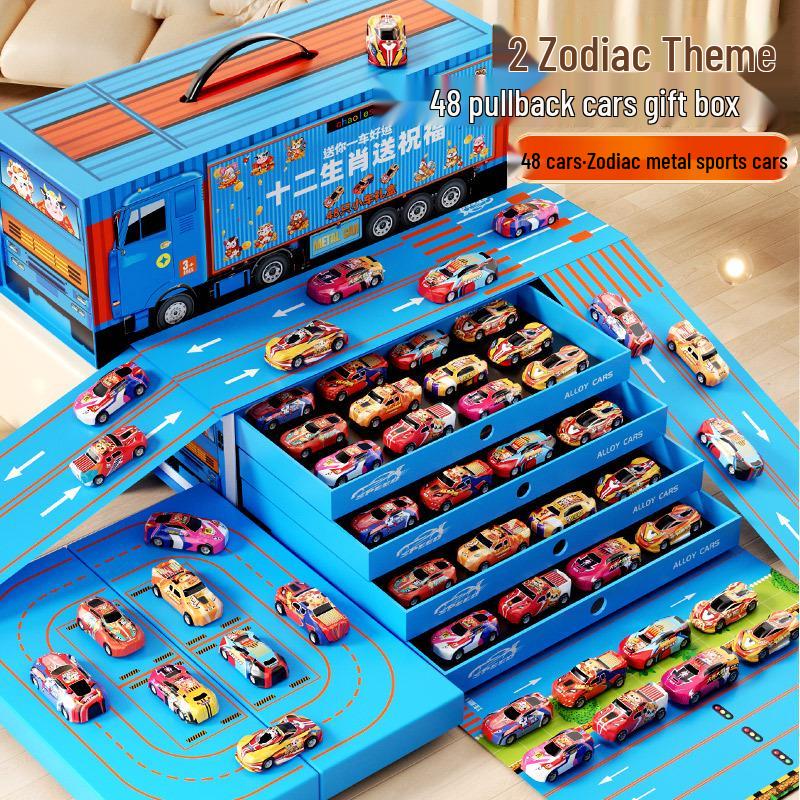28 Pull-back Small Car Gift Box - Racing Car Model Toy for Boys, Children's Day & Birthday Gift