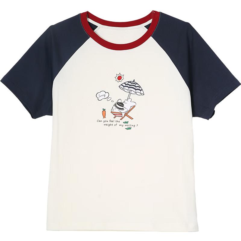 Betu Women s Summer Raglan Sleeve Color Block Cotton T-Shirt S