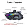 Kebidumei P20 Motorcycle Helmet Headset Bluetooth Hands Free Call Waterproof Wireless Phone Earphone 1000mAh With RGB Light