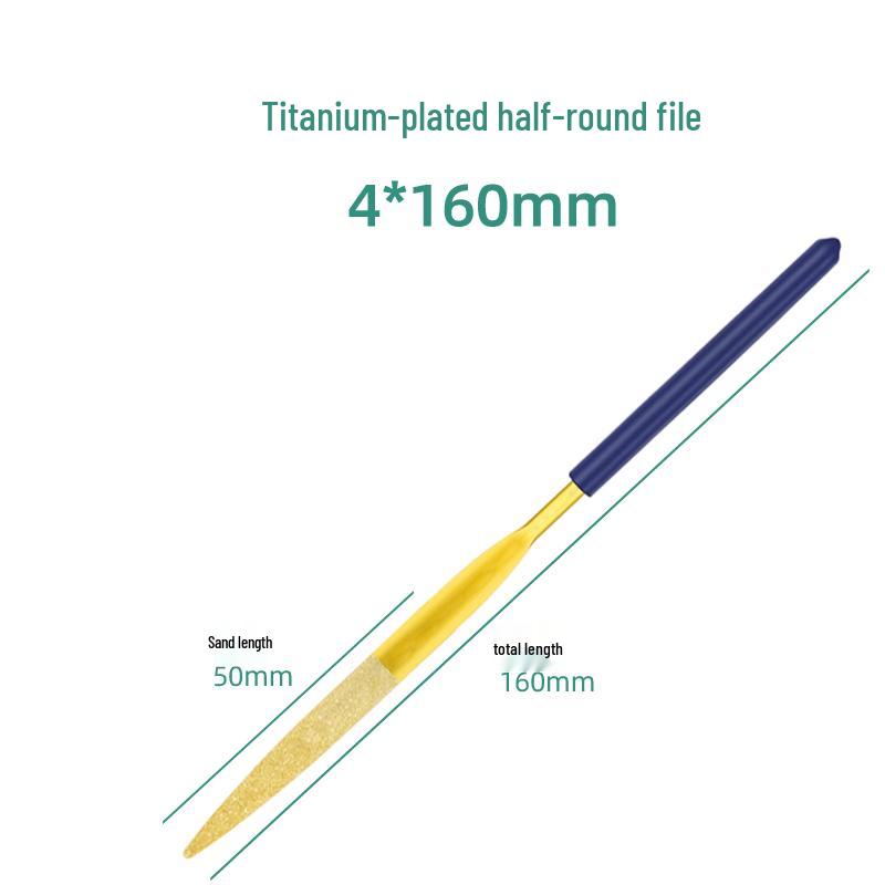 Sada diamantových pilníků Lionwei s titanovým povlakem - 3", 4", 5" Různé ploché, malé a trojúhelníkové pilníky pro broušení slitin.