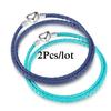 2Pcs/Lot Vintage Jewelry Leather Chain Bracelets Fit DIY Handmade Beads Charms Bracelet Couples Pulsera Jewelry For Women Men