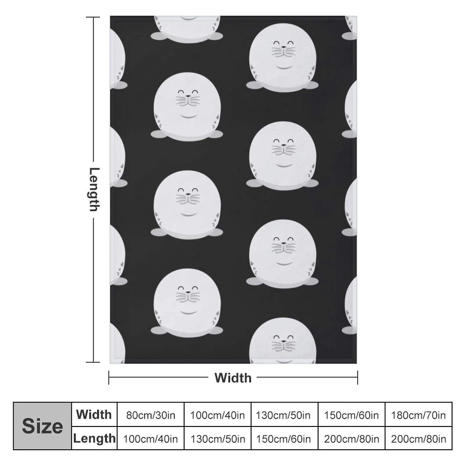 Cute Chonky Harp Seal Throw Blanket Thermal Blankets For Travel Thermal Blanket Blanket Fluffy Blankets For Bed 80x120cm(31x47inch)