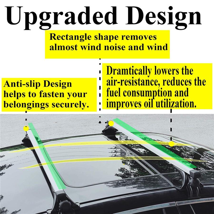 54" Universal Car Top Roof Rack Cross Tube Bar Cargo Luggage Carrier Rack Silver