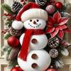 2025 Christmas Door Decor Snowman Cute Home Decor Christmas Door Banner Large Ornaments for Indoor Outdoor Wall Living Room Pati