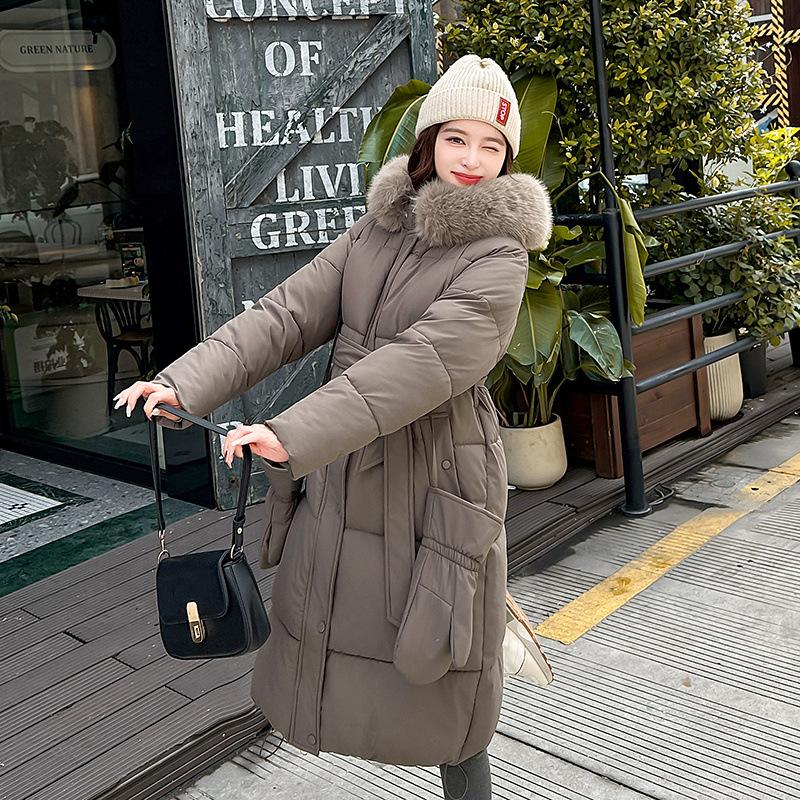 Fashion temperament cotton-padded clothes women's winter new foreign style jacket top cotton-padded clothes big fur collar coat women's cotton-padded