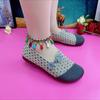 ******* ****** and summer cloth shoes summer new comfortable breathable non-slip flat pedal middle-aged and elderly s**t-soled single shoes