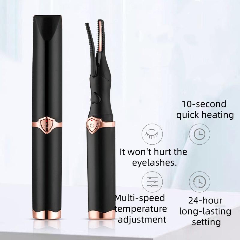 Elektrische beheizte Wimpernzange – USB-wiederaufladbares Wimpernformungswerkzeug mit warmer Hitze für natürlich aussehende, länger anhaltende Locken, kompakt und reisefreundlich