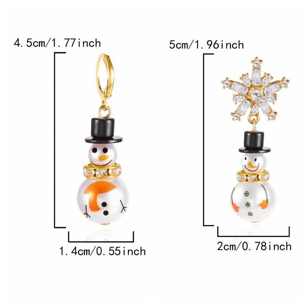Rhinestone Christmas Earrings Snowflake Xmas Dangle Earrings Fashion Snowman Earrings  Women