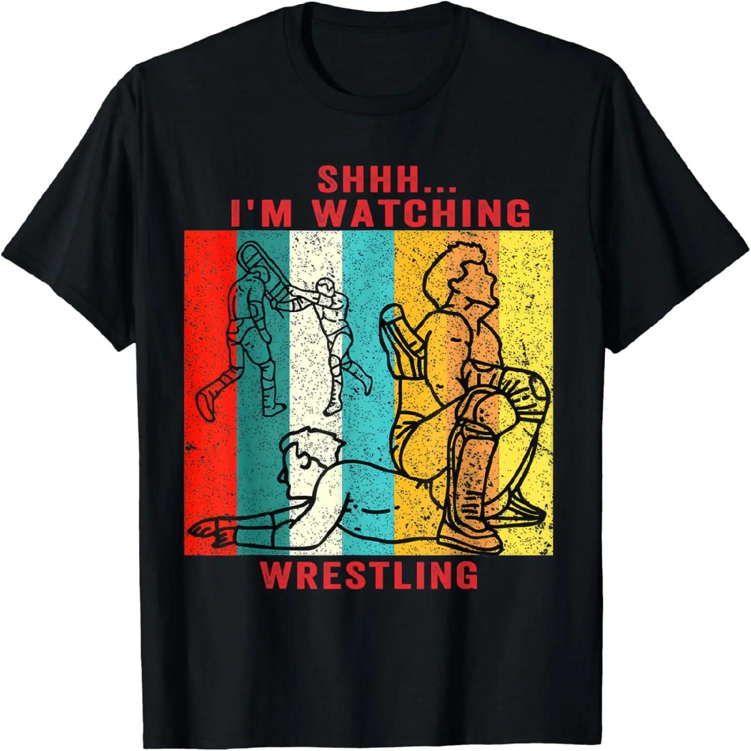 Тсс, я смотрю рестлинг. Смешные подарки для любителей рестлинга. Футболка. XXXXXL разноцветный
