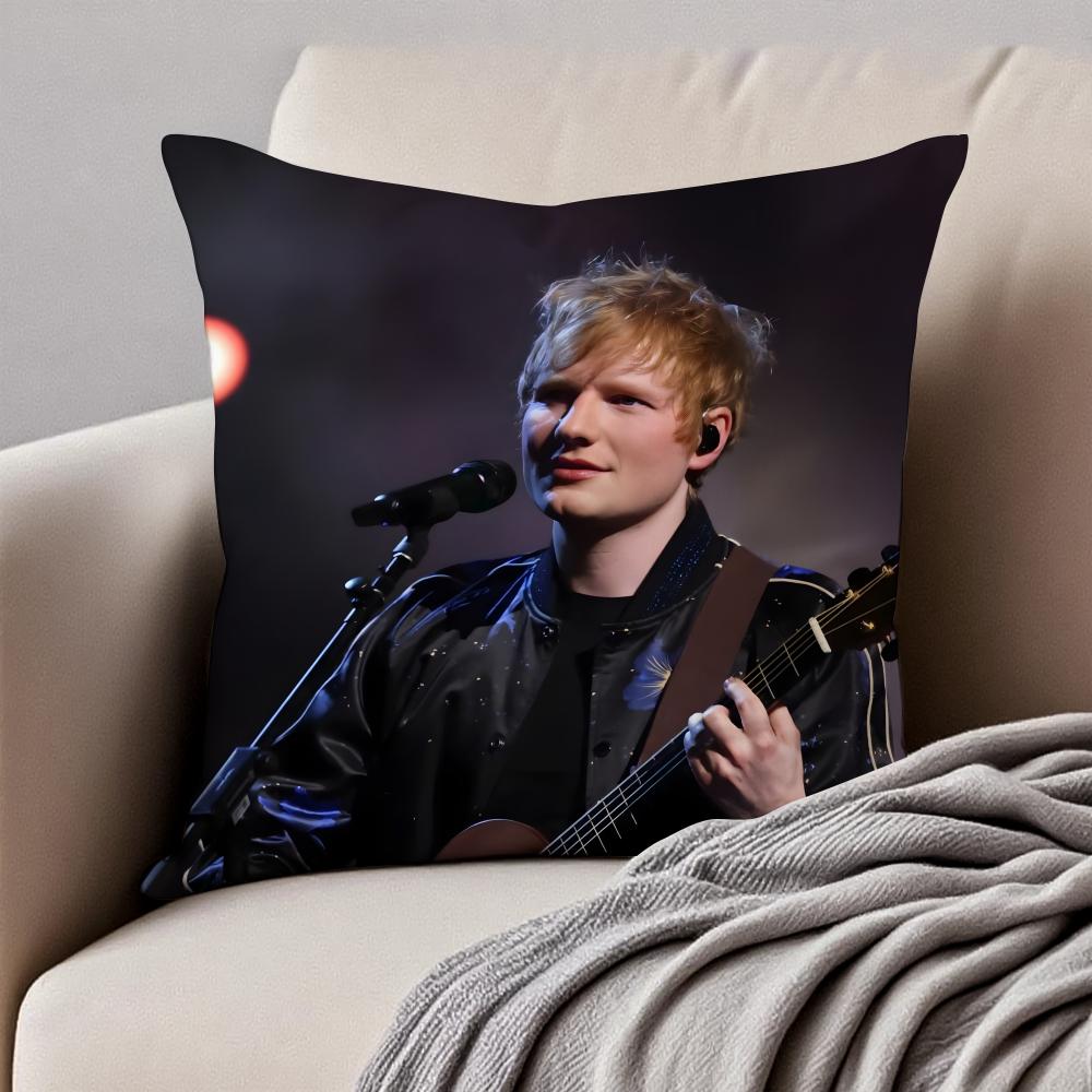 Lyrical  Down to earth POP Singer EEd Sheeran Cushion Cover Pillowcase Antidustmite Invisible Zipper Short Plush Sofa Cushion