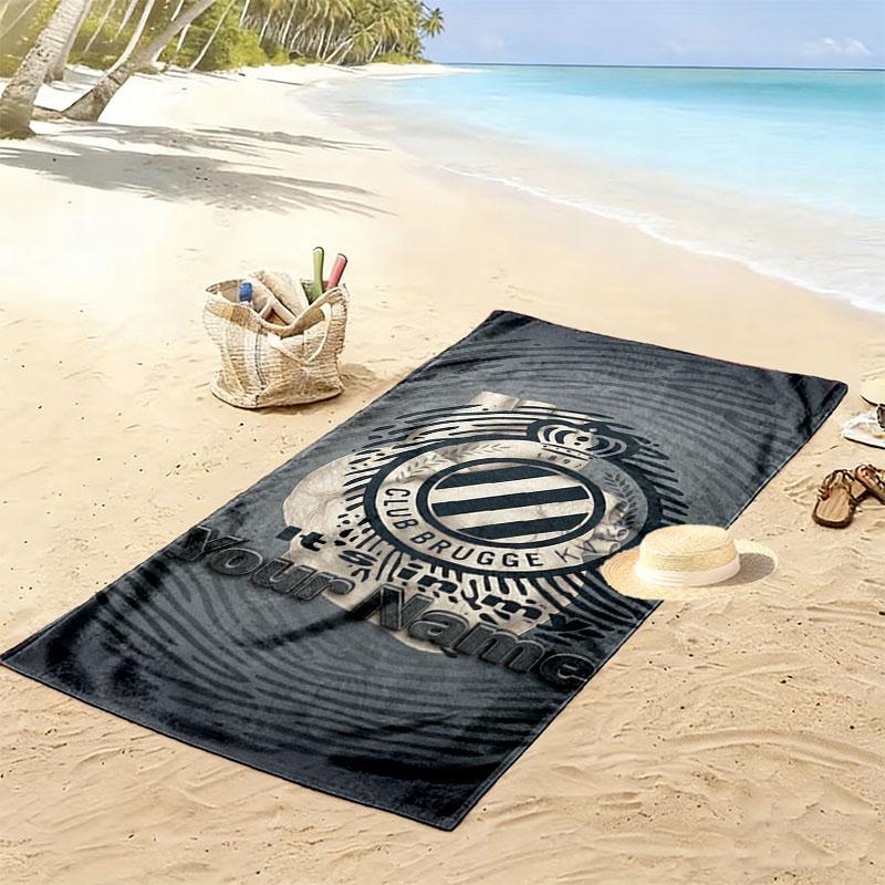 Club Brugge KV Custom Name Print Beach Towel, Large Soft Quick Dry Towel for Beach Camping Swimming