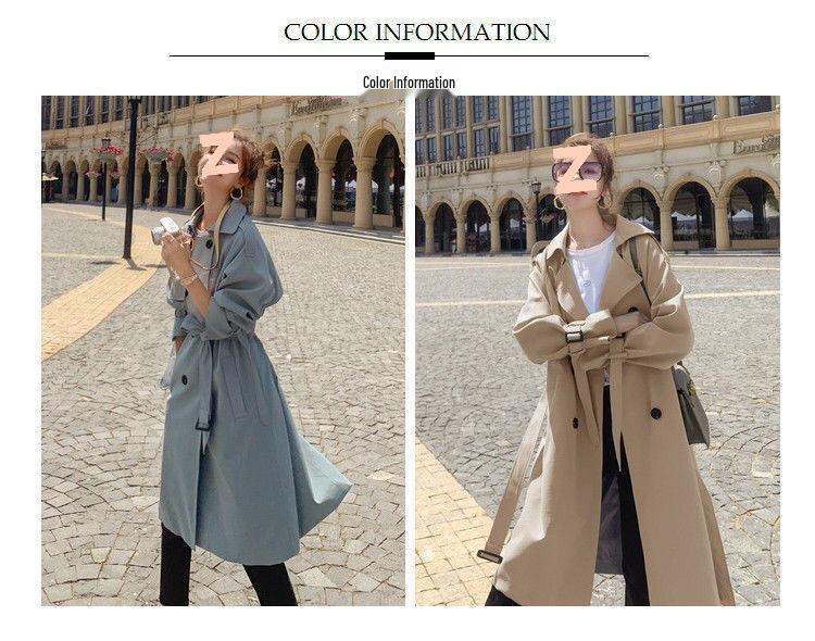 Women's Mid-Length Korean-Style Loose Trench Coat - British Design, Spring & Autumn 2025 Trend