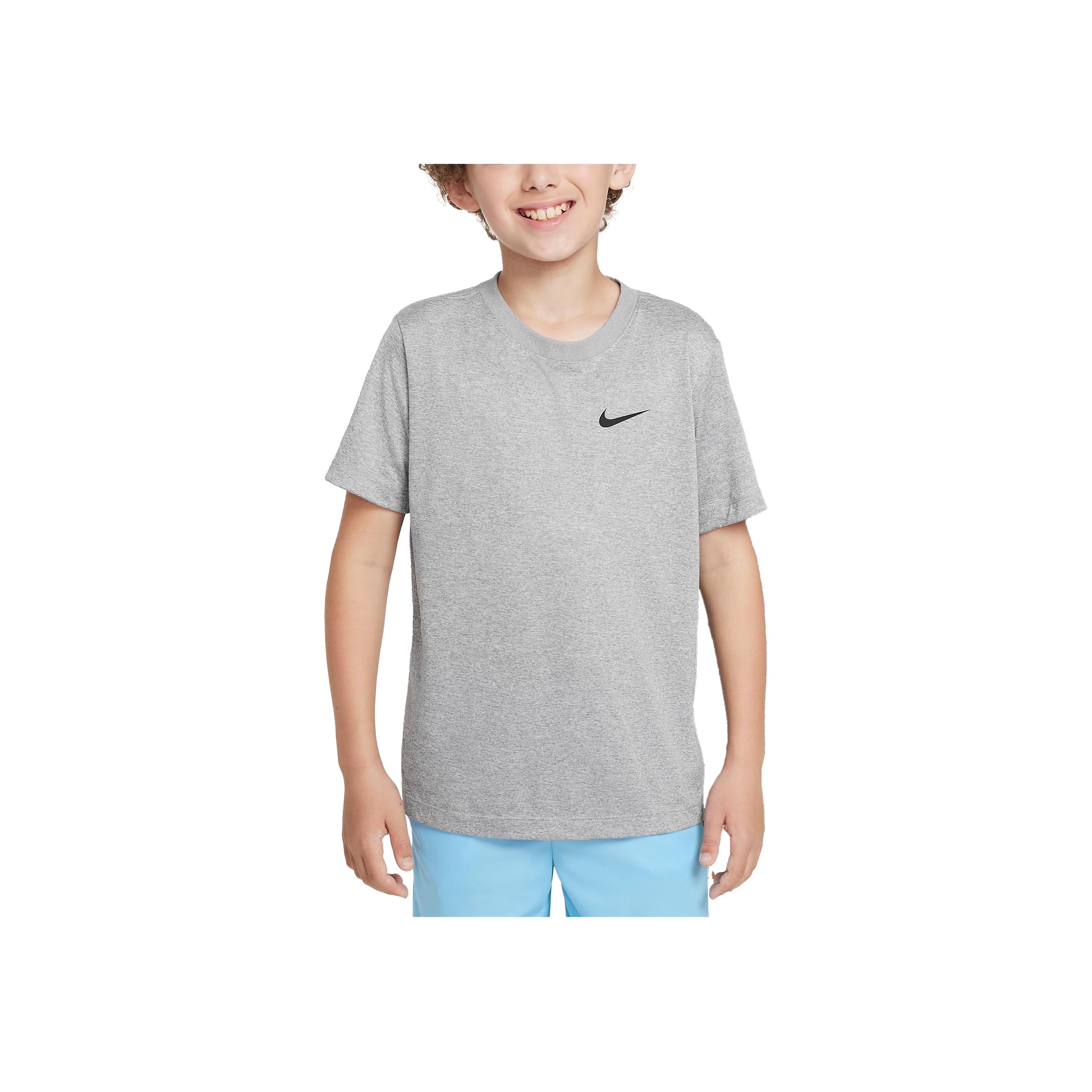 

Nike Legend Soft Absorbent Lightweight Short Sleeve T-Shirt Kids Tops Rolling-Grey Pure-Silver Stone-Green FZ5198-001 S