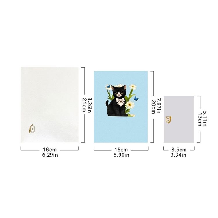 Birthday Card 3D Butterfly Cat Popup Greetings Cards,Popup Card with Notecards
