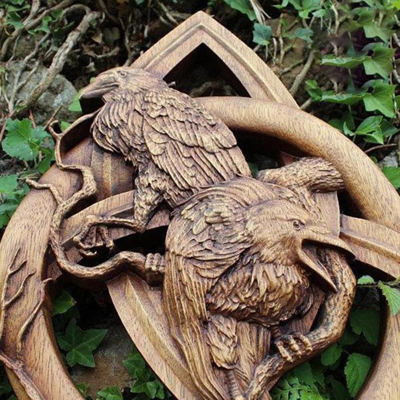 Nordische heidnische Götter, schnitzen heidnische nordische Runen, Kunstharz, Wandbehang, Dekoration für Hof und Garten, Statuen, Heimdekoration, Türanhänger