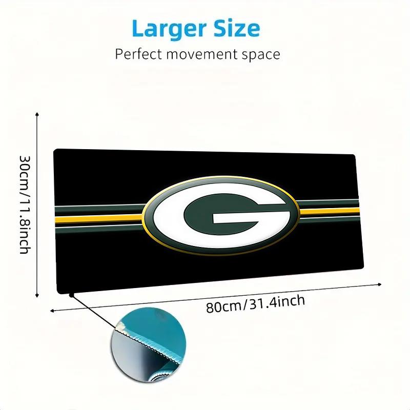 Green Bay Packers Tryck Kudde Halkfri Laptop Surfplatta Stor Musmatta XXL Mat Mini PC Spelmatta Med Låst kant