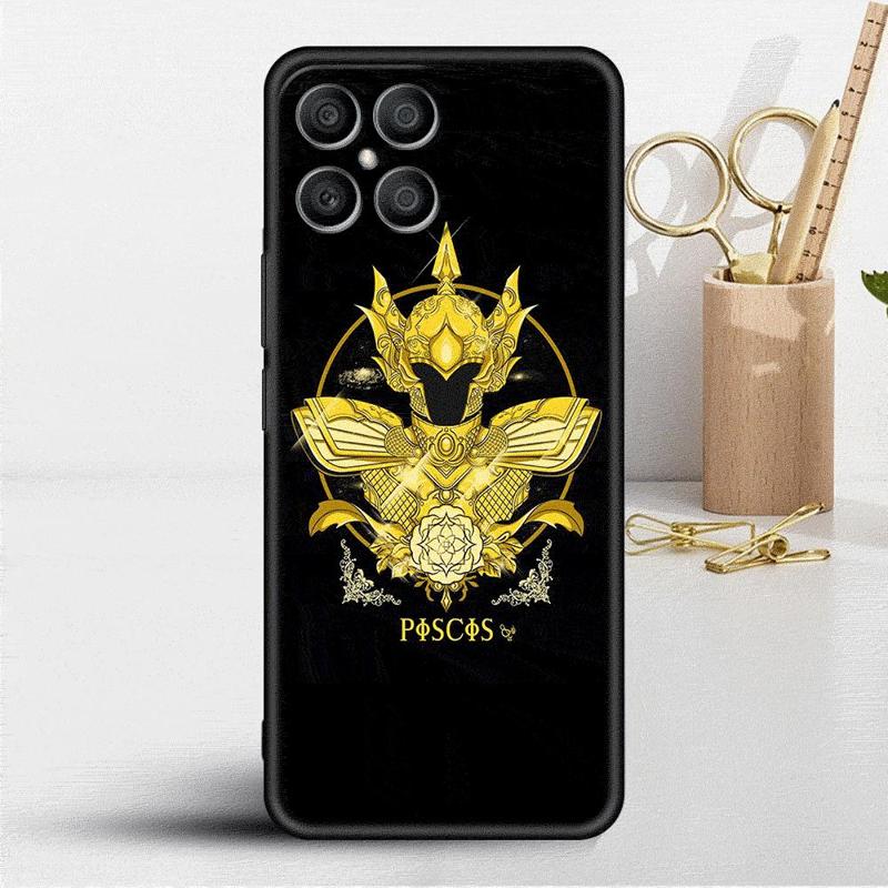 Anime Saint Seiya Logo Case For Honor X8 X8a 90 X9a 8X 70 50 20 Magic5 Pro 9X P60 P50 Black Soft Phone Funda