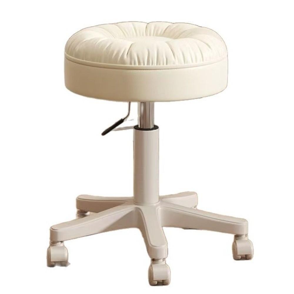 360° drehbarer Make-up-Stuhl mit Rädern, Rollen, Hebefunktion, runder Hocker, verstellbare Höhe, platzsparend, Barhocker, Friseurstuhl