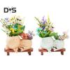 Smile Face Planter Resin Reading Lady Head Girl Face Flower Pot Double Head Succulent Planter with Drainage Hole for Home Office Balcony