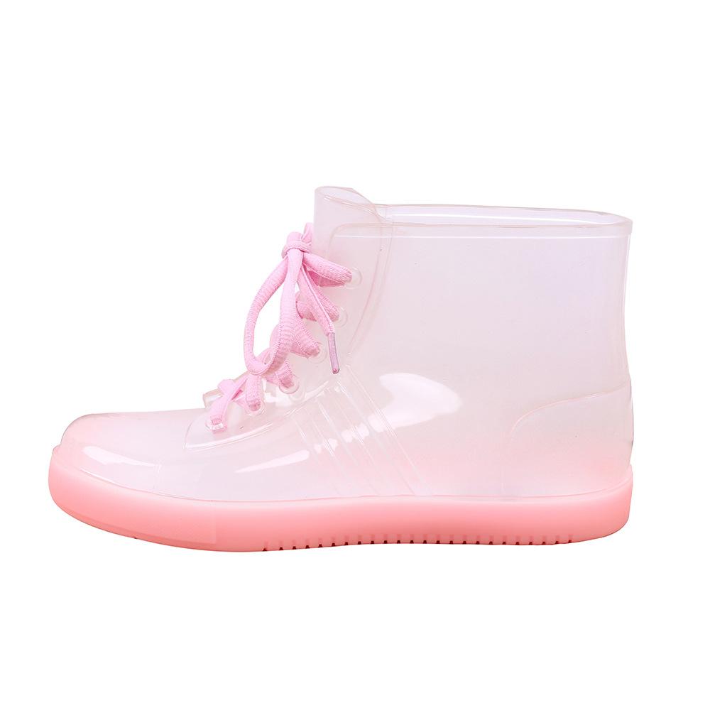 Water shoes low-top transparent rain shoes women's rain boots students short tube low tube rainproof anti-skid rubber shoes