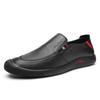 Mode läderskor herr läder andningsbar mjukt läder mjuk sula herr business casual läderskor första lager koskinn Brittiska mångsidiga