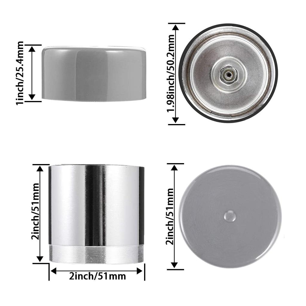 SDTC Tech Trailer Wheel Bearing Protector Sets 1.98 Inch Stainless Steel Bearing Protectors With Bearing Dust Cover Caps For Trailer Boat (Grey And
