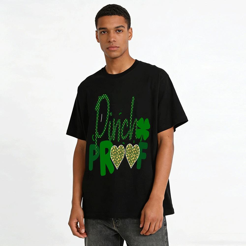 St. Patrick's Day Pinch Proof Clover Heart Print Casual Top Pure cotton T-shirt