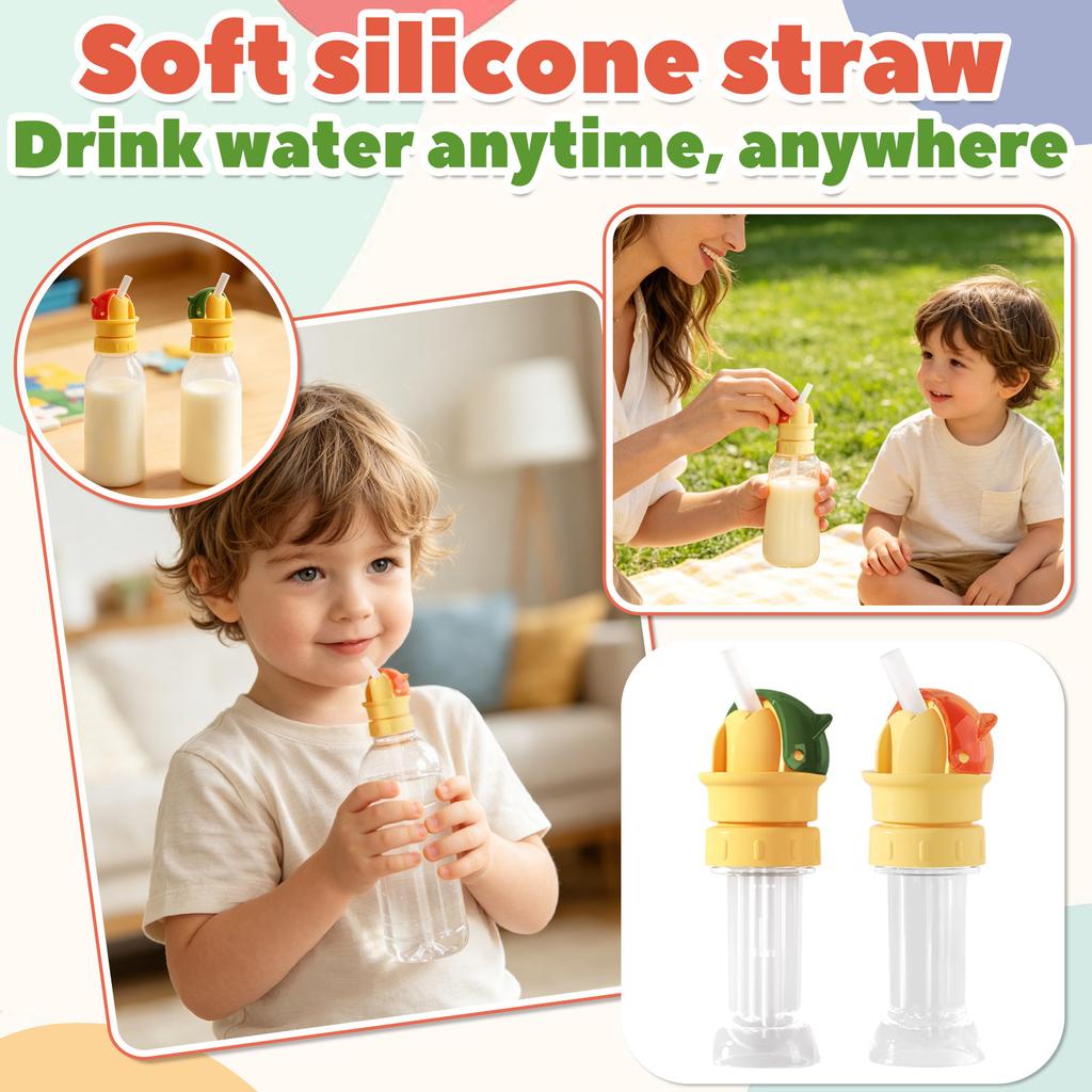 Wasser mit Trinkhalm-Kappen-Umrüstkopf, Geeignet für Säuglinge und Kinder zur Verhinderung des Erstickens beim Ausgehen