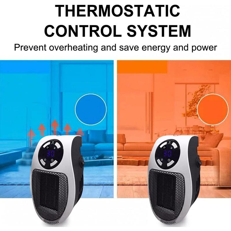 Quiet Fast Portable Cordless Space Heater Wall Mounted with Thermostat Timer Remote Control Small Heater for Indoor Room Office Bathroom