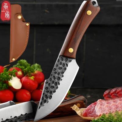 Stainless Steel Small Kitchen Knife Boning Knife Kitchen Outdoor Hunting Camping Knife Hand Forged Suitable for Outdoor Camping Survival